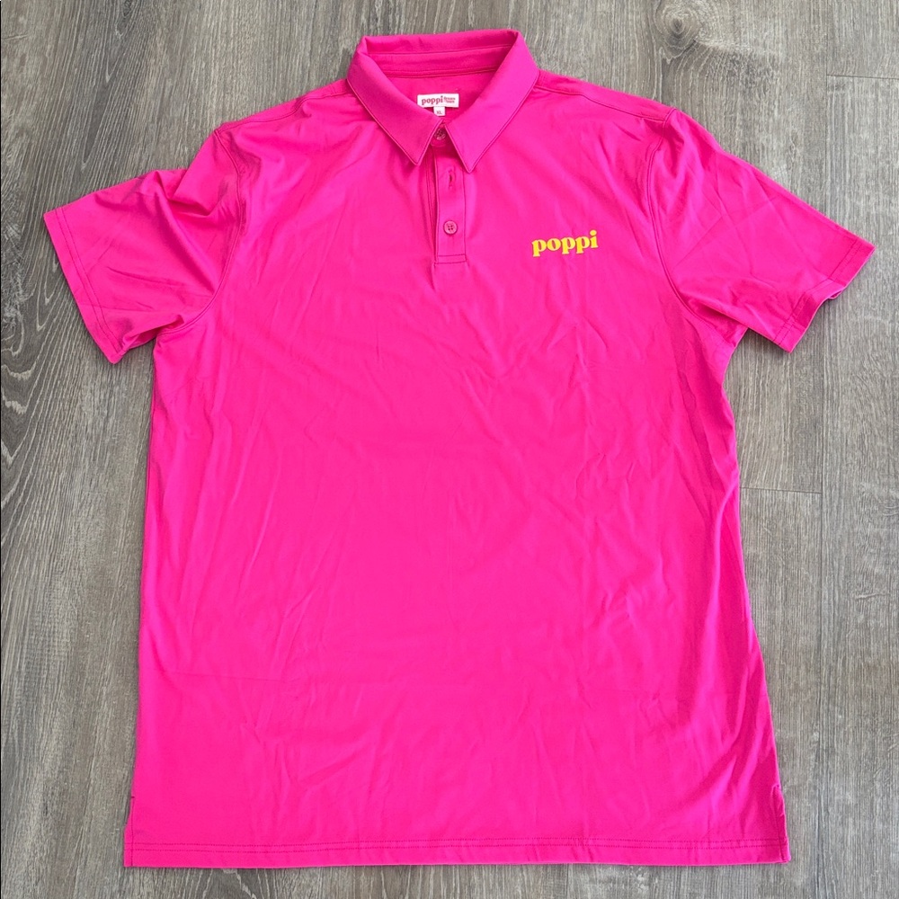 Poppi Pink Collared Shirt unisex XL